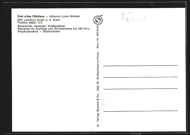 AK Lexfähre /Eider, Gaststä#tte zum alten Fährhaus J. L. Nielsen, Ortsansicht