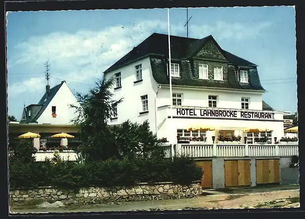 AK Aumenau /Lahn, Hotel-Restaurant Lahnbrücke K. May