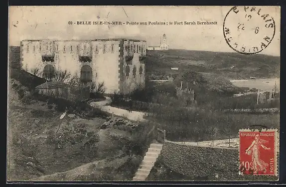 AK Belle Isle-en-Mer, Pointe aux Poulains, le Fort Sarah Berhardt