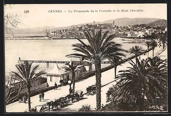 AK Cannes, La Promenade de la Croisette et le Mont Chevalier
