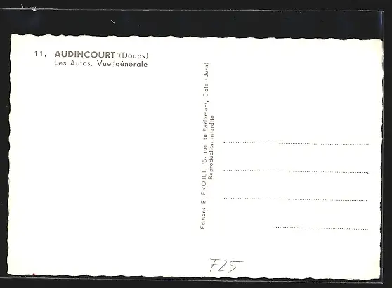 AK Audincourt, Les Autos, Vue generale