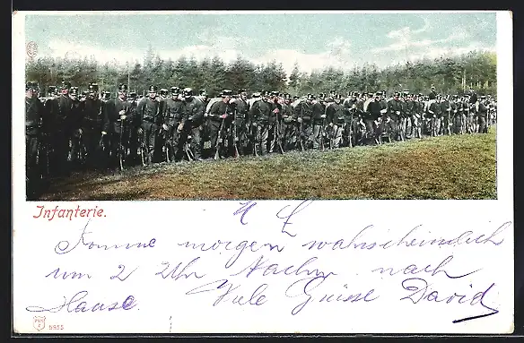 AK Infanterie, Versammlung am Waldrand