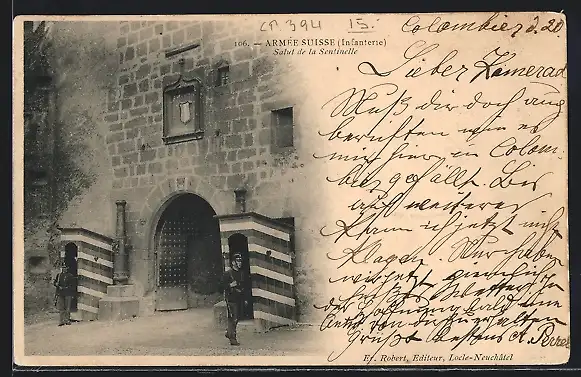 AK Armée Suisse, Infanterie, Salut de la Sentinelle