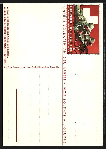 Künstler-AK Irgendwo in der Schweiz, L. M. G. Stellung, Gegenwerk