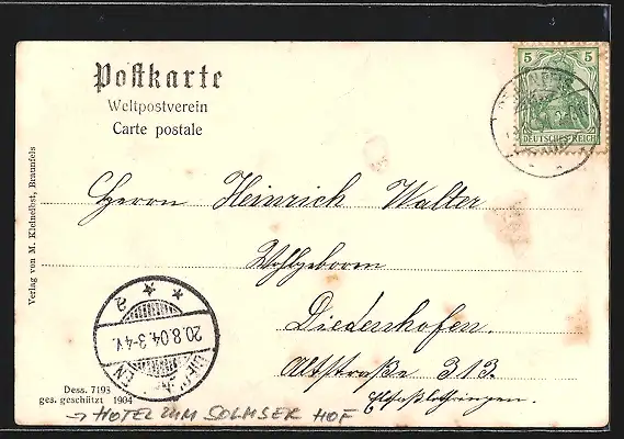 AK Braunfels, Aufgang zum Schloss mit Hotel zum Solmser Hof