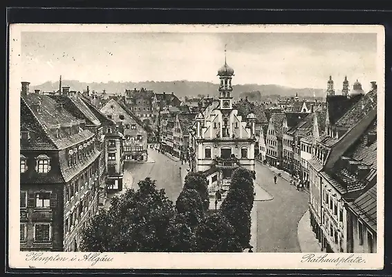 AK Kempten /Allgäu, Teilansicht aus der Vogelschau