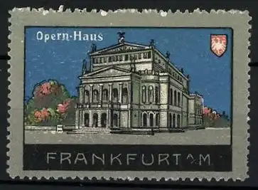 Reklamemarke Frankfurt a. M., Opernhaus, Wappen