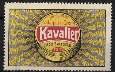 Reklamemarke Kavalier vorzüglichste Lederputz-Creme, das Beste vom Besten, Dose