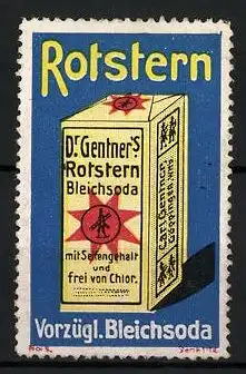 Reklamemarke Rotstern vorzügl. Bleichsoda, Dr. Carl Gentner, Göppingen, Schachtel