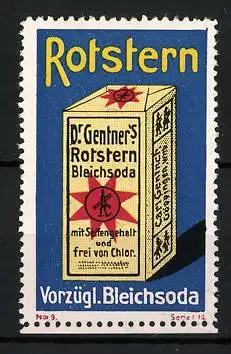 Reklamemarke Rotstern vorzügl. Bleichsoda, Dr. Carl Gentner, Göppingen, Schachtel