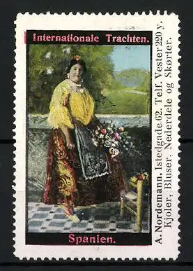 Reklamemarke Serie: Internationale Trachten, Frau in spanischer Tracht
