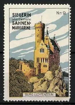 Reklamemarke Siegerin allerfeinste Sahnen-Margarine, Burg Lichtenstein
