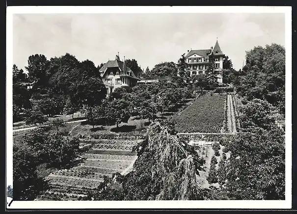 AK Lausanne-Chamblandes, Pensionat Florissant mit Anlagen