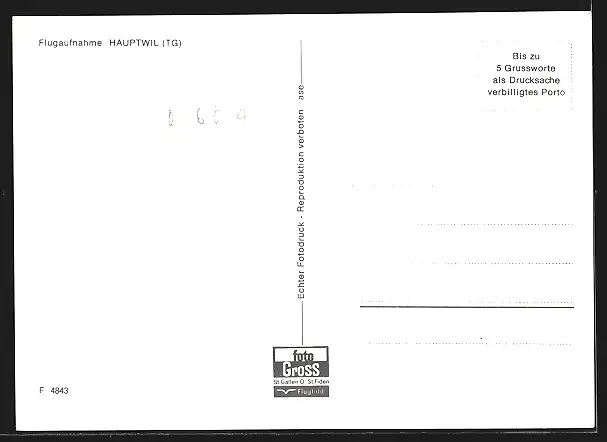 AK Hauptwil, Ortsansicht vom Flugzeug aus