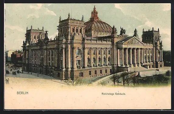 AK Berlin-Tiergarten, Reichstag aus der Vogelschau