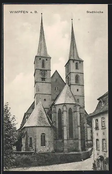 AK Wimpfen a. B., Blick auf die Stadtkirche