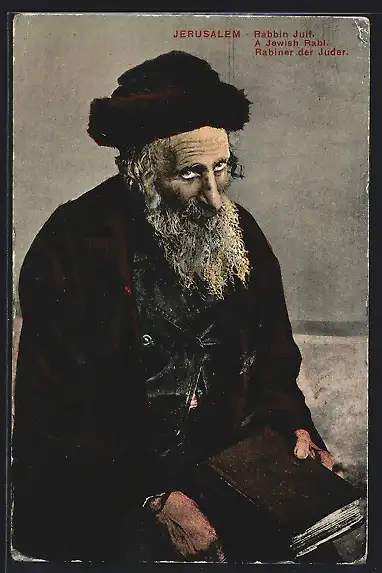 AK Jerusalem, Portrait eines Rabbiners