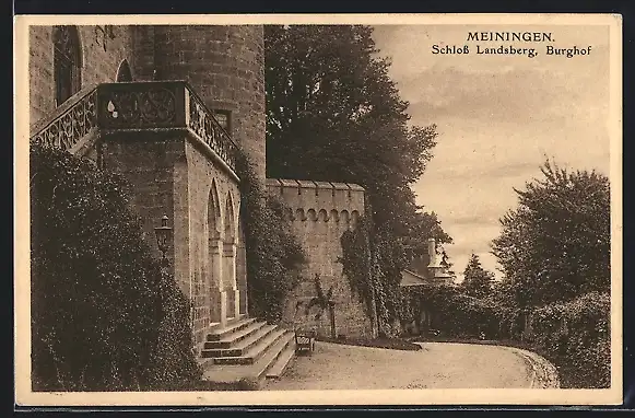 AK Meiningen, Burghof des Schloss Landsberg