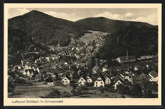 AK Schiltach /Schwarzw., Ortsansicht vom Flugzeug aus