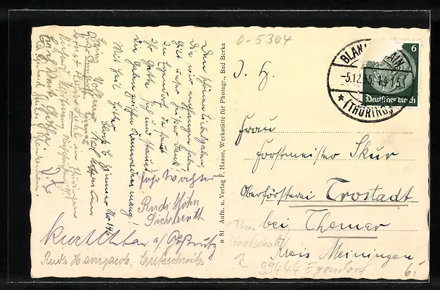 AK Egendorf, Auffahrt zur thüringschen Staatsschule