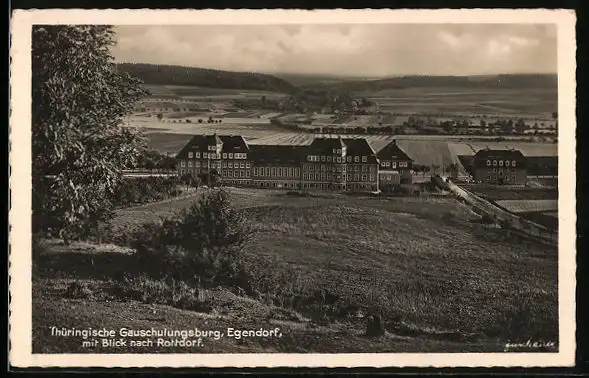 AK Egendorf, Thüringische Staatsschule, Blick nach Rottdorf