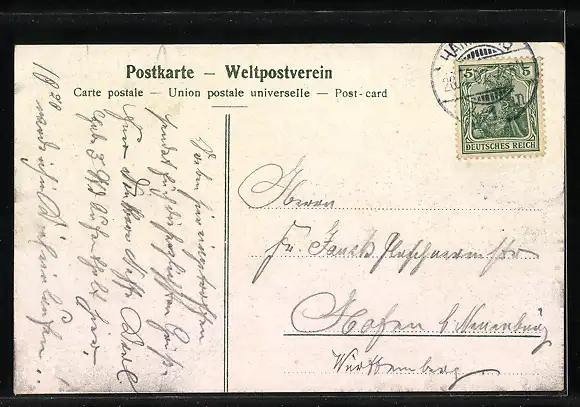 AK Hamburg-Neustadt, Jungfernstieg mit Alsterpavillon