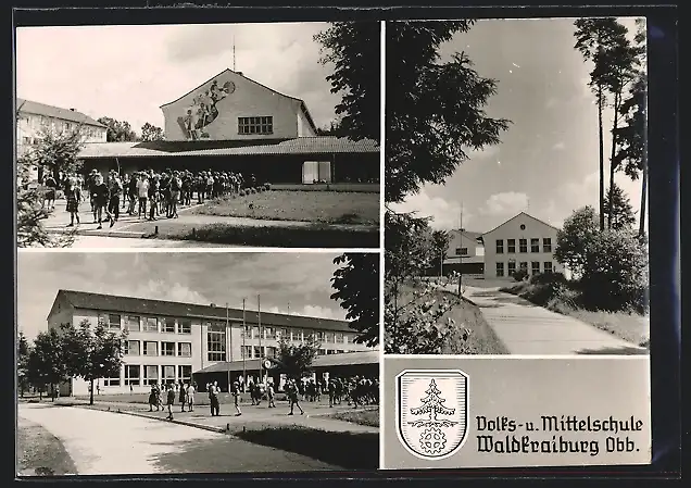 AK Waldkraiburg / Obb., Volks- und Mittelschule