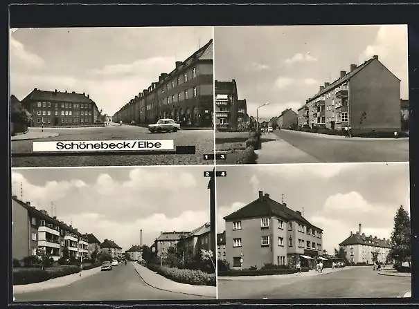 AK Schönebeck /Elbe, Dr.-Martin-Luther-Strasse und Krausenstrasse, Johannes-R.-Becher-Strasse