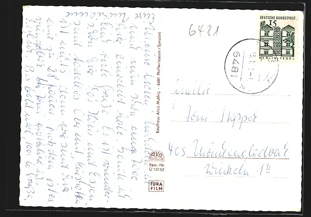 AK Pfaffenhausen im Spessart, Teilansicht mit Kirche