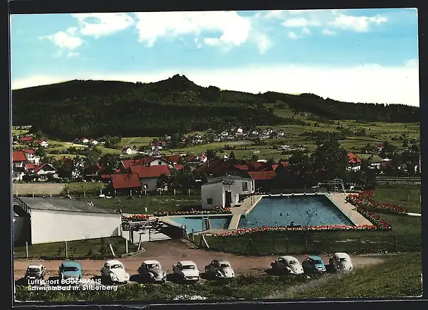 AK Bodenmais, Schwimmbad mit Silberberg