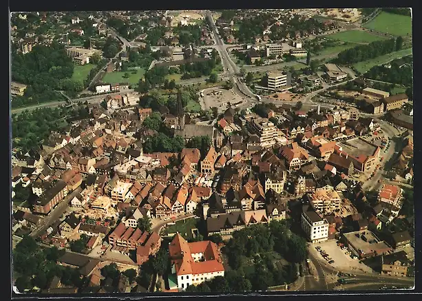 AK Werne /Lippe, Teilansicht mit Strassenpartie