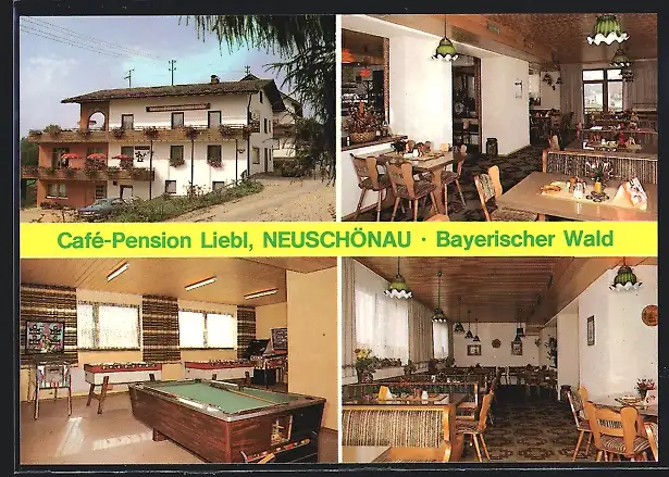 AK Neuschönau /Bayerischer Wald, Cafe-Pension Liebl, Innenansichten