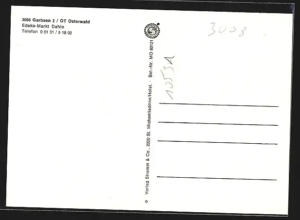 AK Garbsen OT Osterwald, Edeka-Markt Dahle, Kirche, Bauernhaus