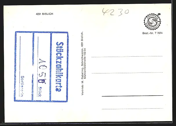 AK Bislich, Gebäudeansicht, Uferpartie mit Kirche, Denkmal