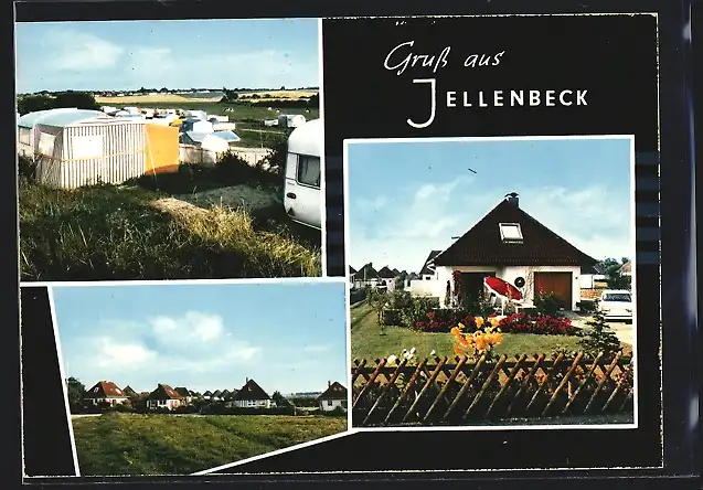 AK Jellenbeck-Krusendorf, Campingplatz, Wohnhaus, Ortspartie