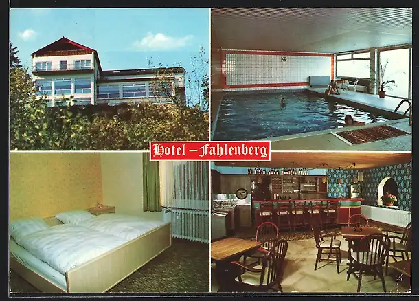AK Karlshafen-Helmarshausen, Hotel Fahlenberg, Innenansichten