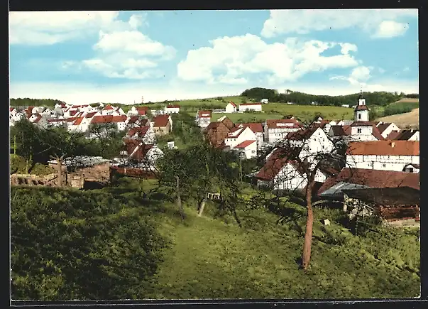 AK Söhrewald-Wattenbach, Teilansicht mit Kirche