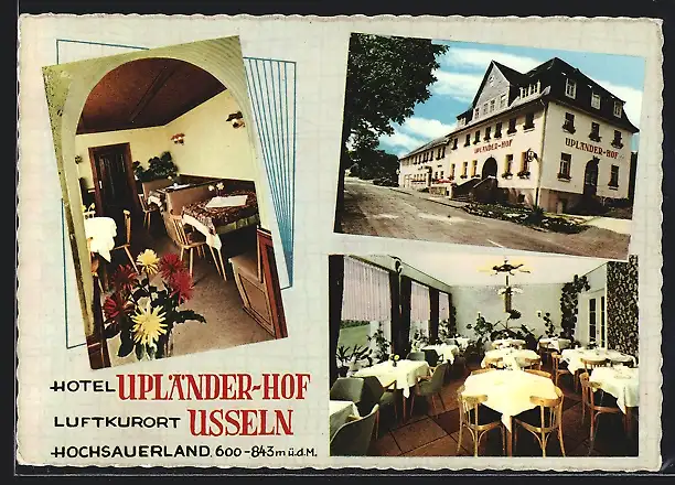 AK Usseln, Hotel Upländer-Hof Karl Jäger, Innenansichten