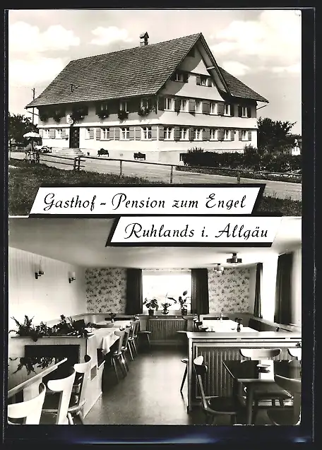 AK Ruhlands im Allgäu, Gasthof-Pension zum Engel Frz.-Josef Gsell, Innenansicht
