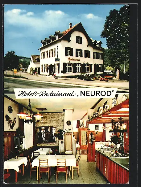 AK Waldbronn, Hotel-Restaurant Neurod Fam. E. u. R. Schroff, Innenansicht