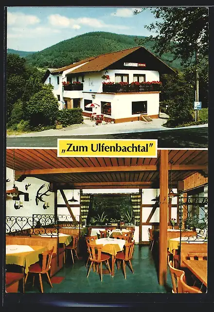 AK Unter-Schönmattenwag, Gasthaus Pension Zum Ulfenbachtal A. Greiler, Flockenbusch 35, Innenansicht