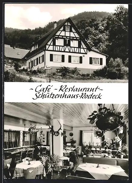 AK Kappelrodeck /Schwarzwald, Cafe-Restaurant-Schützenhaus Rodeck, Innenansicht