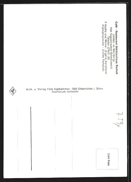 AK Kappelrodeck /Schwarzwald, Cafe-Restaurant-Schützenhaus Rodeck, Innenansicht