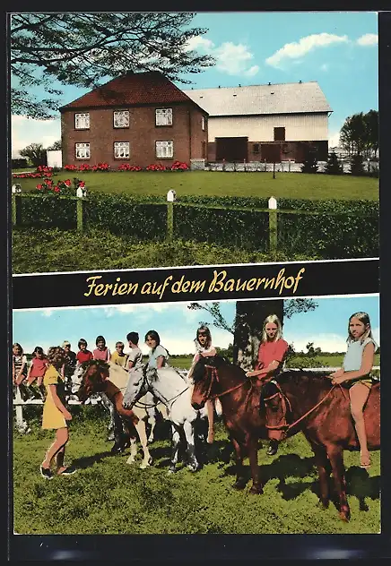 AK Hartenholm, Ferienhof Hartenholm Familie Stolten, Kinder auf Ponys