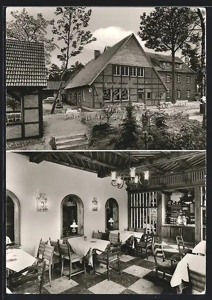 AK Telgte bei Münster, Hotel-Pension Waldhütte Altrogge-Süss, Innenansicht