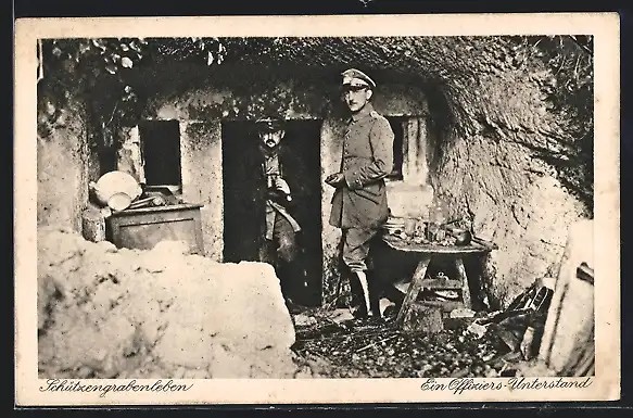 AK Ein Offiziers-Unterstand im Schützengraben