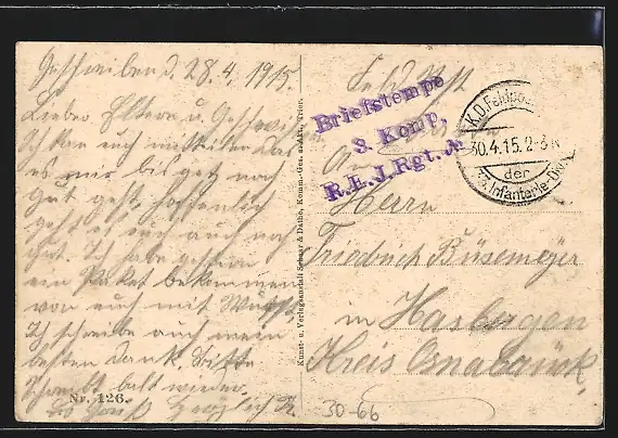 AK Abgedeckter Eingang zum Schützengraben, Offiziere