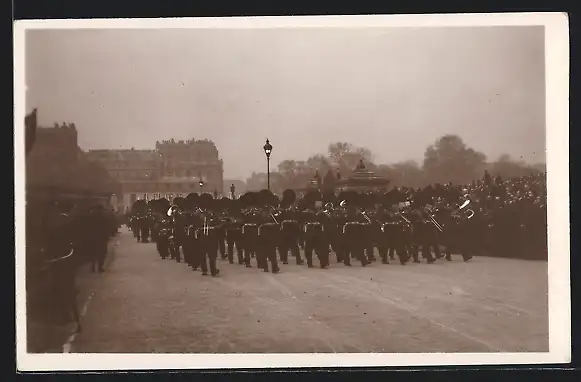 AK Funérailles du Maréchal Foch, 26.03.1929, Musique des Coldstream Guards
