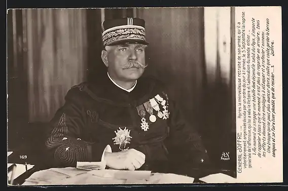 AK Heerführer General Joffre in Uniform mit Orden