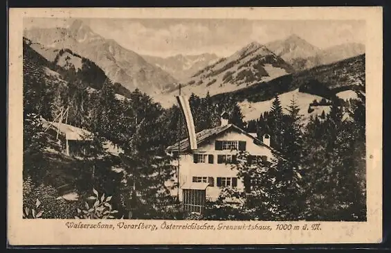 AK Walserschanz /Vorarlberg, Österreichisches Grenzwirtshaus